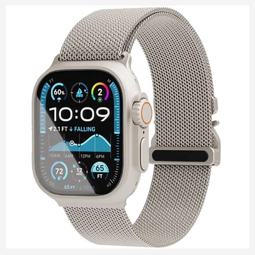 Ремешок из нержавеющей стали "vlp" Milanese Band Pro для Apple Watch 42/44/45 мм, титановый