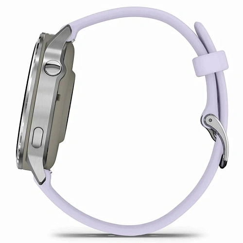 Спортивные часы Garmin Venu 4, 41 мм, корпус серебристый, силиконовый сиреневый ремешок