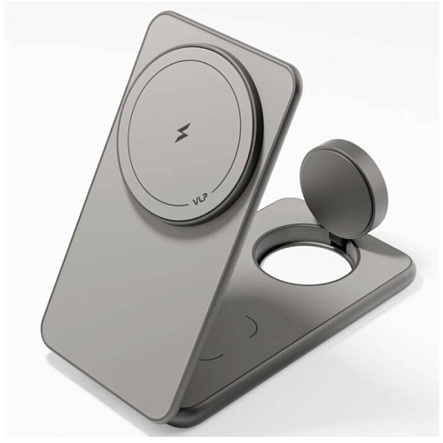 Беспроводная Зарядная Станция vlp Alum Power Pro (3В1), натуральный титан