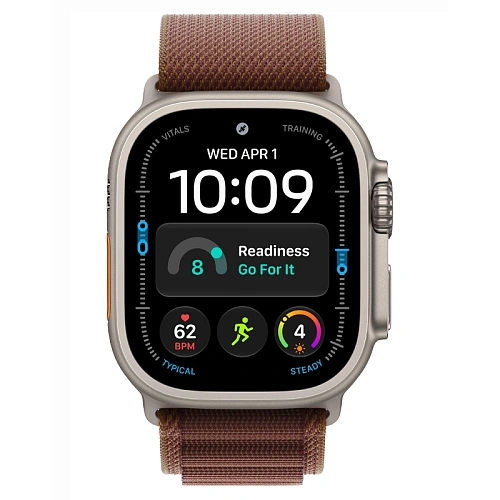 Apple Watch Ultra 4, 49 мм, корпус из натурального титана, Alpine Loop бургунди