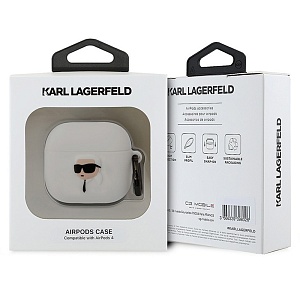 картинка Чехол Airpods 4 Lagerfeld Silicone case with ring NFT 3D