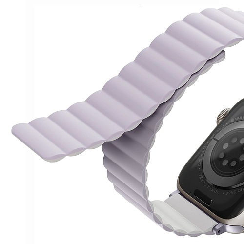 Ремешок Apple Watch 41/40/38mm Uniq Revix reversible Magnetic, фиолетовый/белый