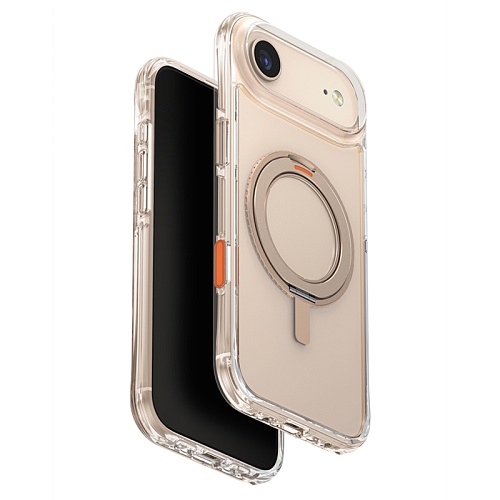 Чехол iPhone Air Uniq Swivix with 360-Rotating stand Taupe Magsafe, золотой