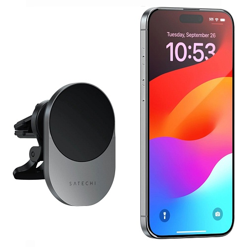 Автомобильный Держатель Satechi Qi2 ST-Q2CCM Wireless Car Charger 15W, серый