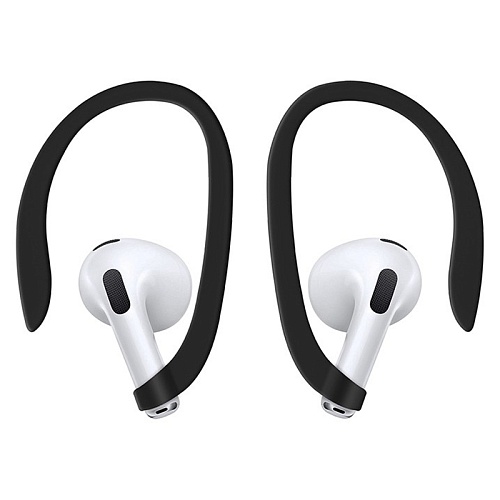 Чехол Airpods 4 Uniq NEXO Liquid silicone +carabin +Sports ear hooks Volt, черный
