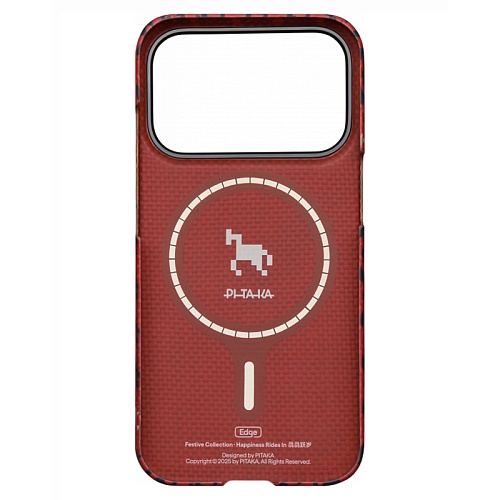 Чехол iPhone 17 Pro Max Pitaka Ultra-Slim Case Happiness Rides, красный