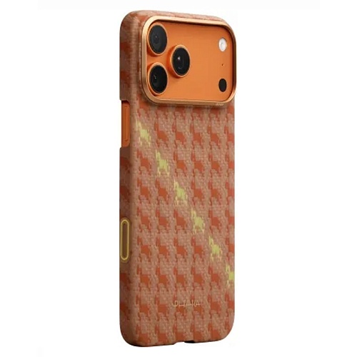 Чехол iPhone 17 Pro Max Pitaka Ultra-Slim Case Happiness Rides, оранжевый