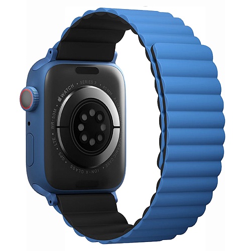 Ремешок Apple Watch 49/46/44mm Uniq Revix reversible Magnetic, синий/черный