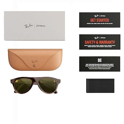 Умные Очки Ray-Ban Meta Aviator Gen 3, Polished Transparent Umber, Clear/Jade Transitions, Размер M