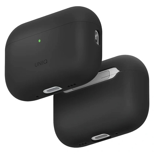 Чехол Для Airpods Pro 3 Uniq LINO Liquid silicone with handstrap, черный