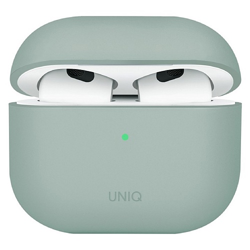 Чехол Airpods 4 Uniq LINO Liquid silicone Iceplant, зеленый