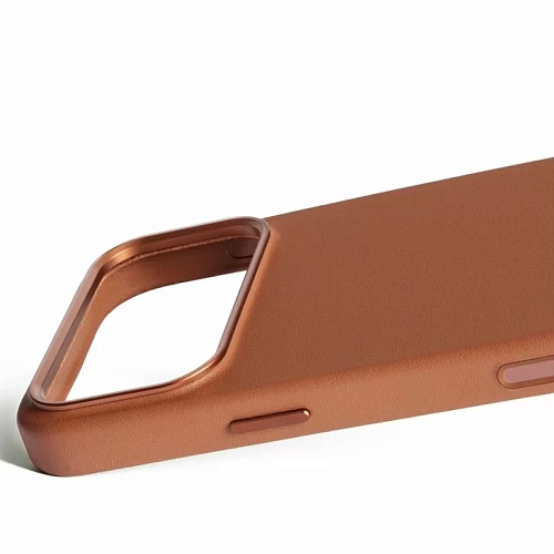 Чехол iPhone 17 Pro Max Mujjo Leather, песочный