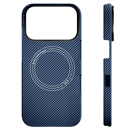 Чехол iPhone 18 Pro/17 Pro VLP Kevlar Case с MagSafe, синий