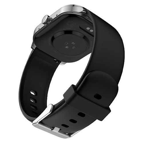Умные Часы Xiaomi Amazfit Pop 3S, серебристый корпус, черный ремешок