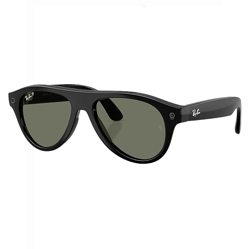 Умные Очки Ray-Ban Meta Aviator Gen 3, Shiny Black, Green Polarized, Размер M