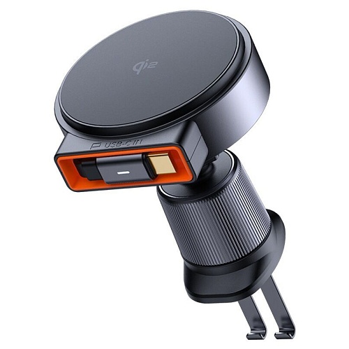 Автомобильный Держатель С Функцией Зарядки Mcdodo Magq Qi2 Wirlelss Retractable Car Charger 15W, черный