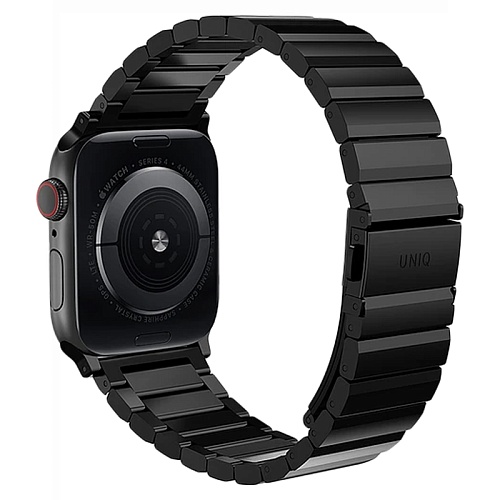Ремешок Apple Watch 49/46/45/44mm Uniq Strova Strap Link Steel, черный
