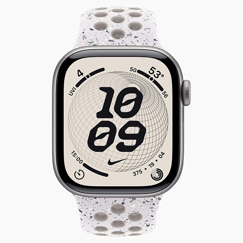 Apple Watch Series 11, 42 мм, корпус алюминий космический серый, Nike Sport Band, серый