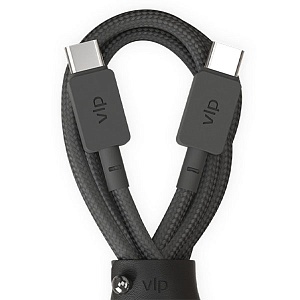 картинка Дата-кабель "vlp" Nylon Cable USB C - USB C, 1.2м, черный
