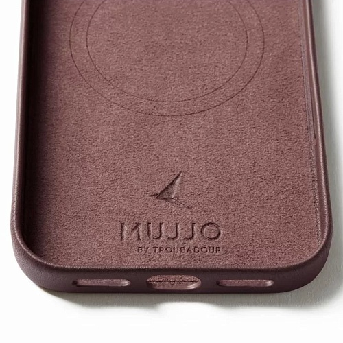 Чехол iPhone 17 Pro Max Mujjo Leather, красная бронза