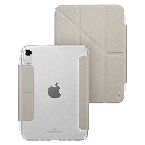 Чехол iPad Mini 6 (2021) / 7 A17 Pro (2024) Uniq Camden Anti-microbial, серый