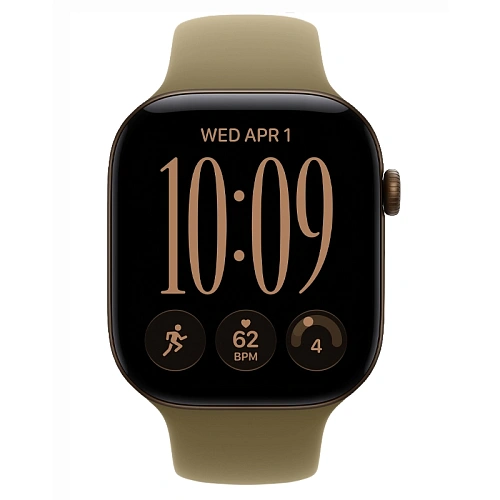 Apple Watch Series 12, 46 мм, корпус алюминий темно-бронзовый, Sport Band песчаный