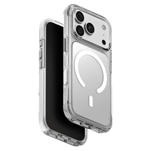 Чехол iPhone 18 Pro/17 Pro Uniq Combat Blanc MagSafe, прозрачный