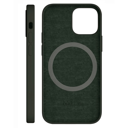 Чехол iPhone 13 mini "vlp" Silicone Case MagSafe, темно-зеленый