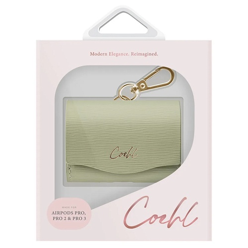 Чехол Airpods Pro 1/2/3 Uniq COEHL Mirelle Wallet case, светло-зеленый