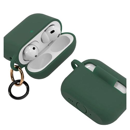 Чехол Для AirPods Pro 3 VLP Charm Case Силиконовый, темно-зеленый