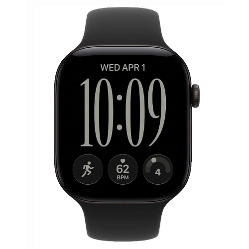 Apple Watch Series 12, 46 мм, корпус алюминий черный, Sport Band черный