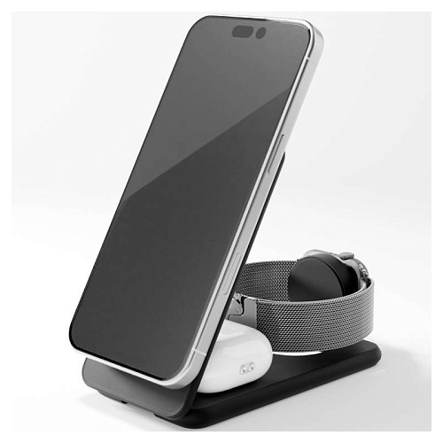 Беспроводная Зарядная Станция vlp Alum Power Pro (3В1), черный титан