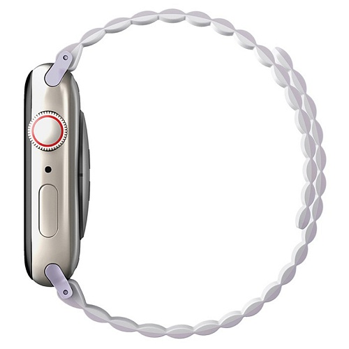 Ремешок Apple Watch 41/40/38mm Uniq Revix reversible Magnetic, фиолетовый/белый