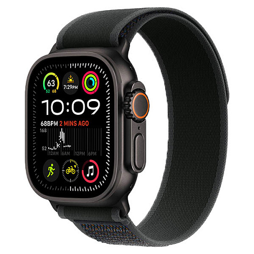 Apple Watch Ultra 2 2024, 49 мм, корпус из черного титана, Trail Loop, черный, M/L