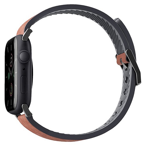 Ремешок Apple Watch 49/46/44mm Uniq Straden Waterproof Leather/Silicone, коричневый