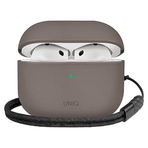 Чехол Для AirPods 4 Uniq Lyden Leatherette, серый