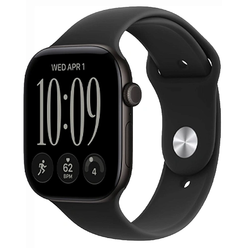 Apple Watch Series 12, 46 мм, корпус алюминий черный, Sport Band черный