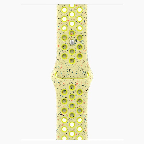 Apple Watch Series 11, 42 мм, корпус алюминий серебро, Nike Sport Band, желтый