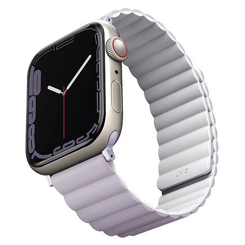 Ремешок Apple Watch 40/41/42mm Uniq Revix reversible Magnetic, фиолетовый/белый