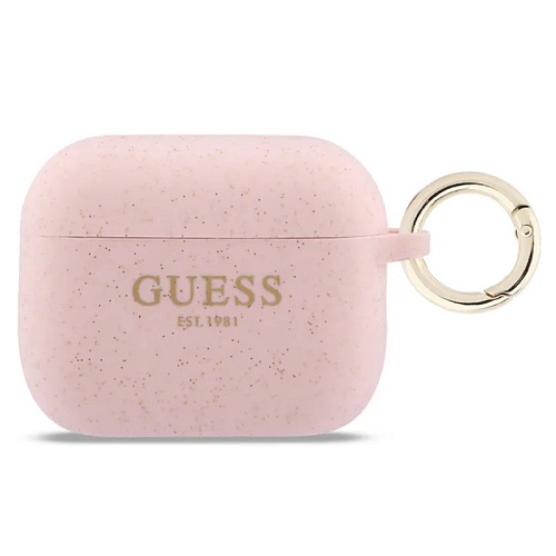 Чехол для Airpods Pro 3 Guess Silicone with ring, розовый