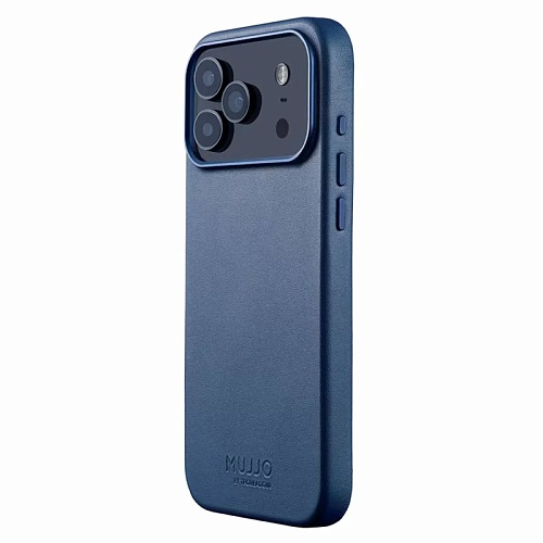 Чехол iPhone 17 Pro Max Mujjo Leather, синий