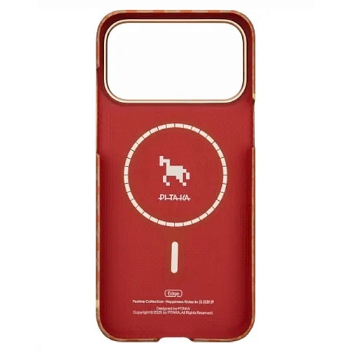 Чехол iPhone 17 Pro Max Pitaka Ultra-Slim Case Happiness Rides, оранжевый