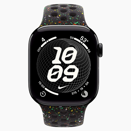 Apple Watch Series 11, 42 мм, корпус алюминий угольно-черный, Nike Sport Band, черный