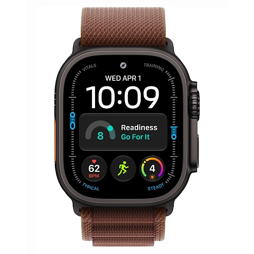 Apple Watch Ultra 4, 49 мм, корпус из титана черный, Alpine Loop бургунди