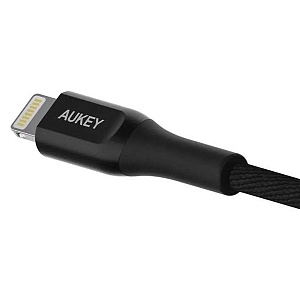 картинка Кабель AUKEY USB-C - Lightning Kevlar Cable 2м, черный