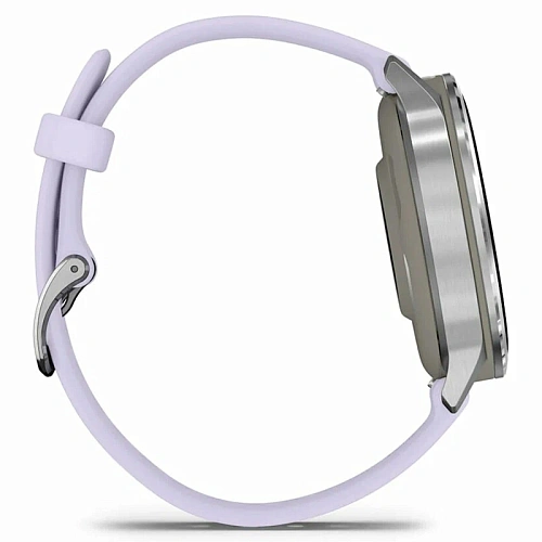 Спортивные часы Garmin Venu 4, 41 мм, корпус серебристый, силиконовый сиреневый ремешок