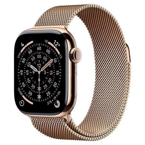Apple Watch Series 11, 42 мм, корпус из титана золотистый, Titanium Milanese Loop золотистый
