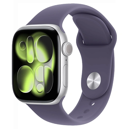 Apple Watch Series 11, 42 мм, корпус алюминий серебристый, Sport Band фиолетовый