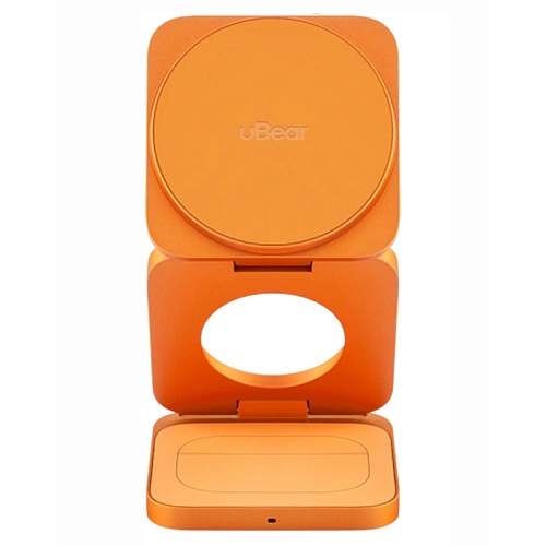 Беспроводная Зарядная Станция uBear Balance Slim, 3в1, Qi2.2, MagSafe, оранжевый