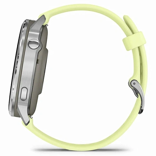 Спортивные часы Garmin Venu 4, 45 мм, корпус серебристый, силиконовый лимонный ремешок